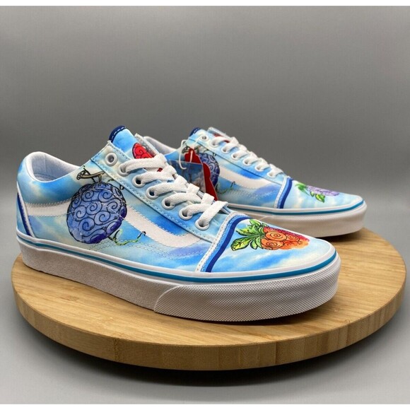 Vans One Piece Devil Fruit Skate Sneaker Old Skool Shoes Blue Mens 7.5 Womens 9 - Picture 2 of 16